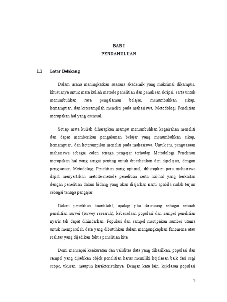 Populasi Dan Sampel Dalam Penelitian