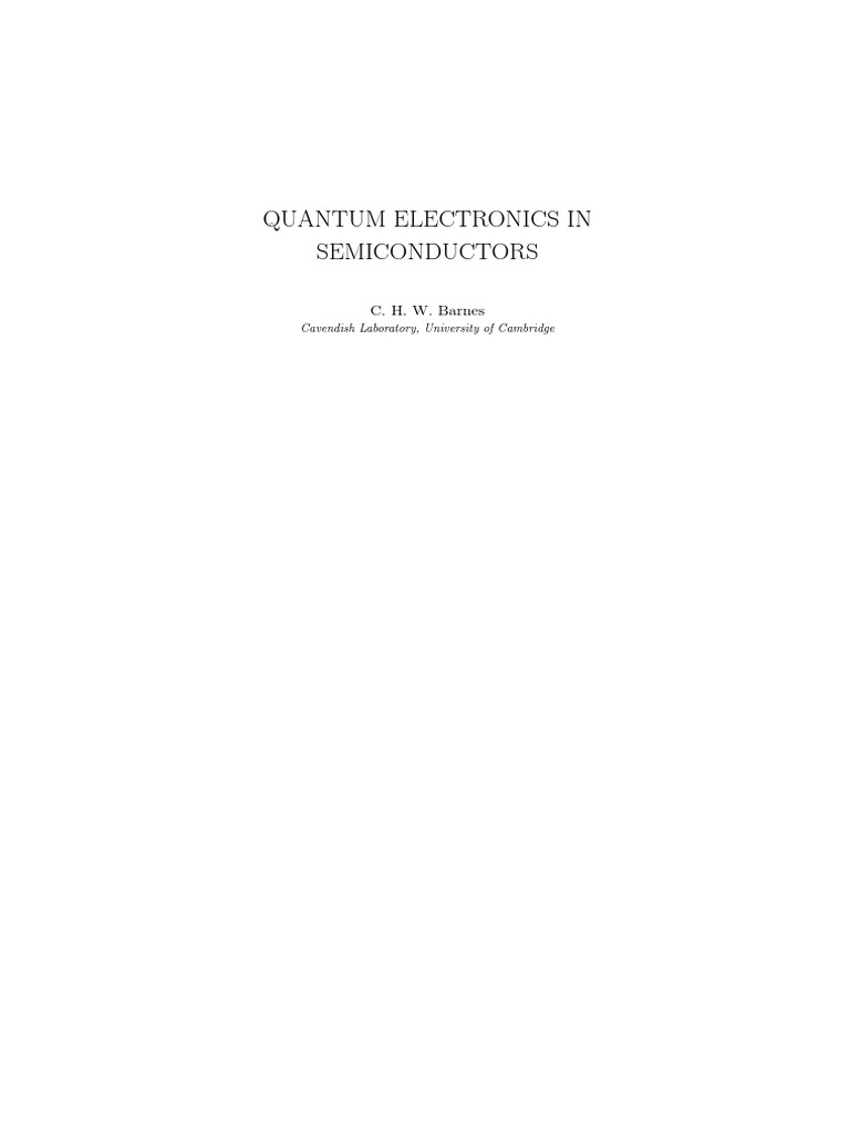 Quantum Electronics in Semiconductors | PDF | Semiconductors | Doping ...