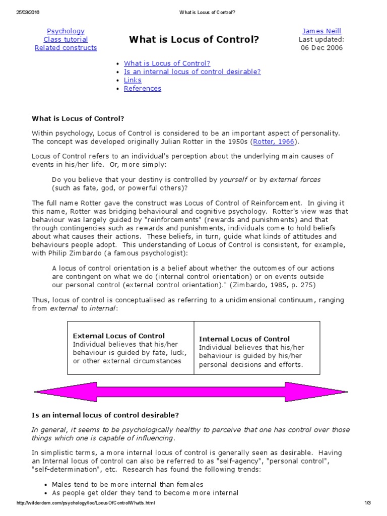 What is Locus of Control - PSYCHOLOGY | Social Psychology | Psychology ...