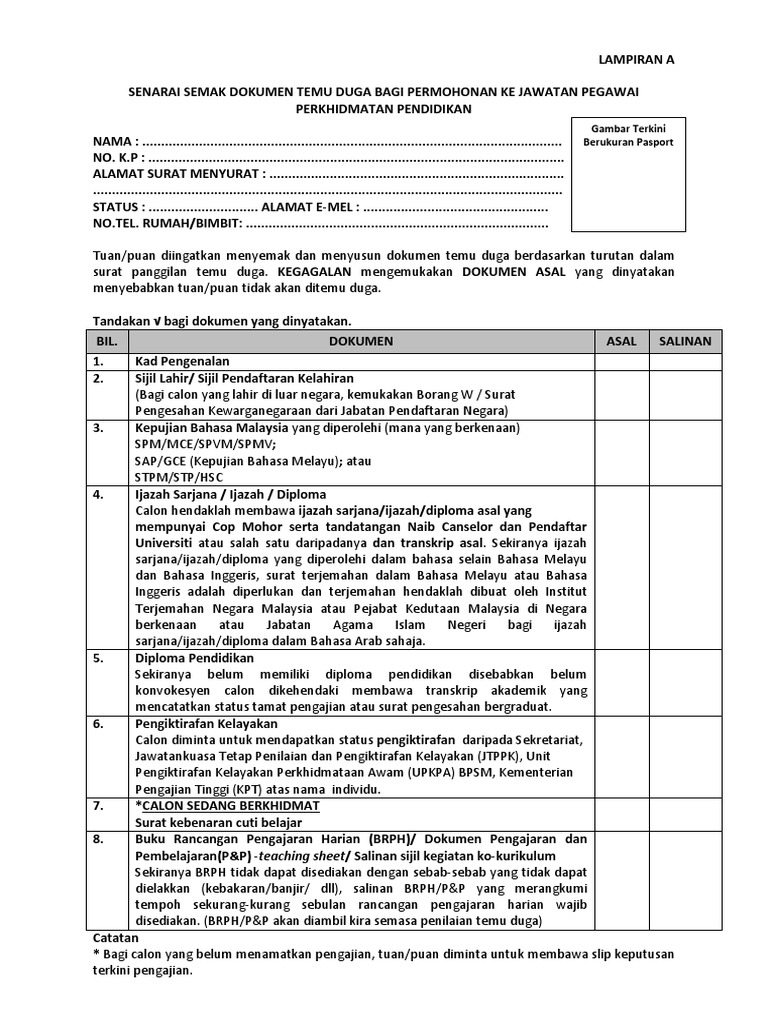Senarai Semak SPP  PDF