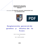 Reglamento de Grados y Titulos de La FCSEC 2015