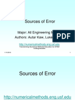 Source of Erros in Numerical Methods