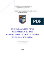 Reglamento de Grados y Titulos de La FCSEC 2015