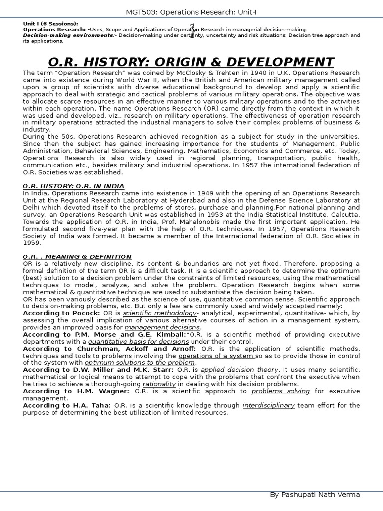 Operation Research | PDF | Career & Growth