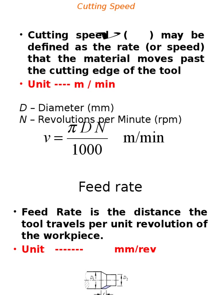 Cutting Speed and Machining Time Guide | PDF
