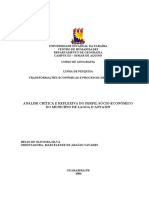 Análise Crítica e Reflexiva do Perfil Sócio Econômico do Municipio de Lagoa d'Anta