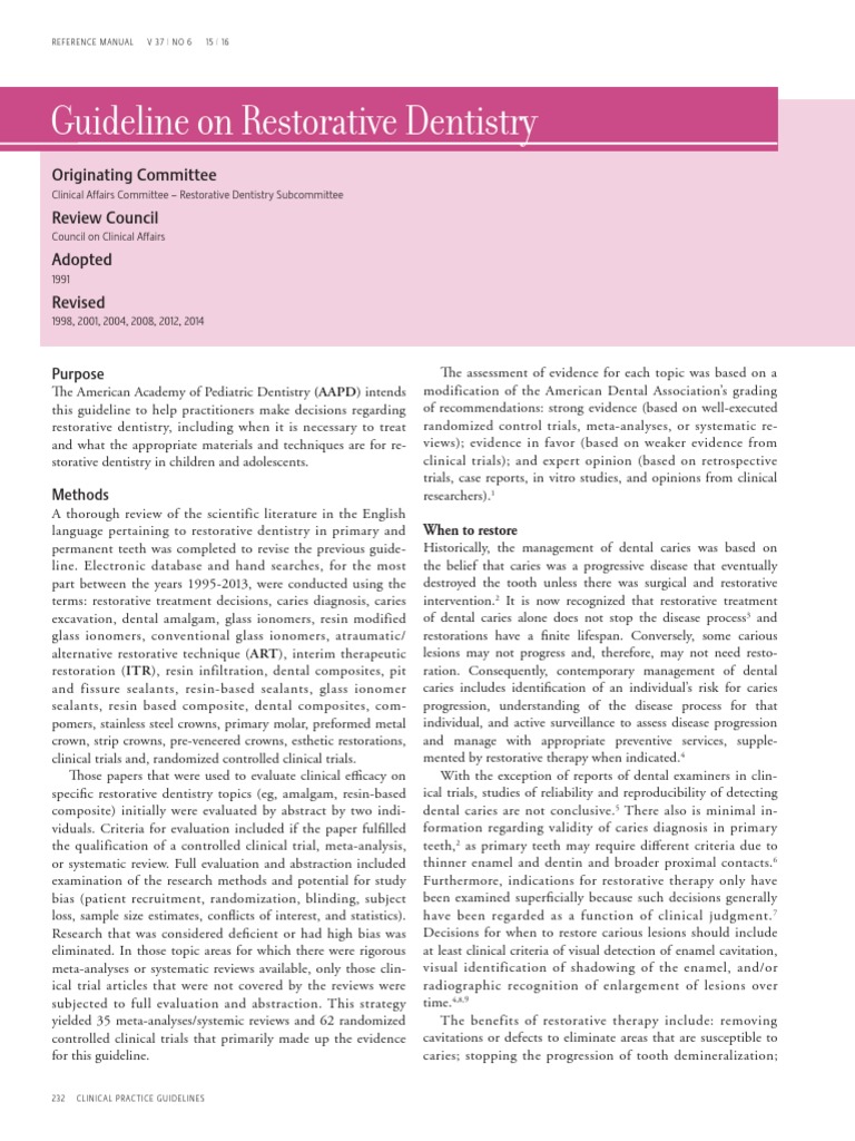 Guideline On Restorative Dentistry PDF