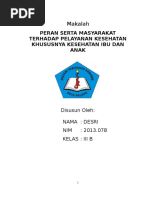 Download Makalah Peran Serta Masyarakat Pelayanan Kesehatan Ibu Dan Anak by Harry Pasha Saputra SN306235421 doc pdf
