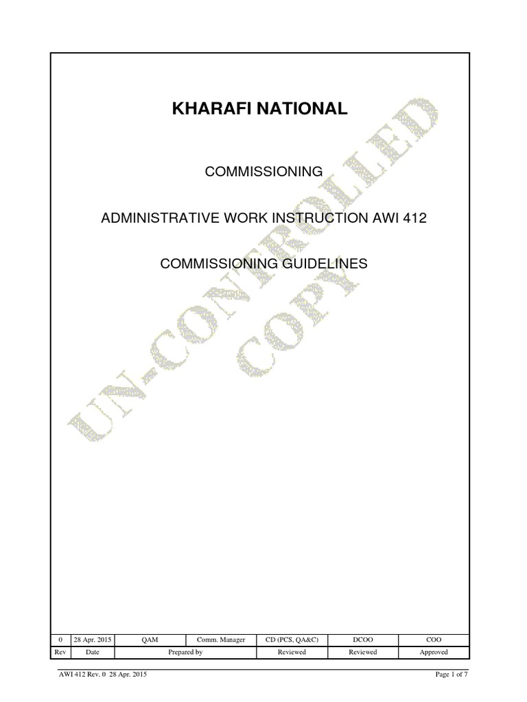 Kharafi National Commissioning Guidelines | PDF | Calibration ...