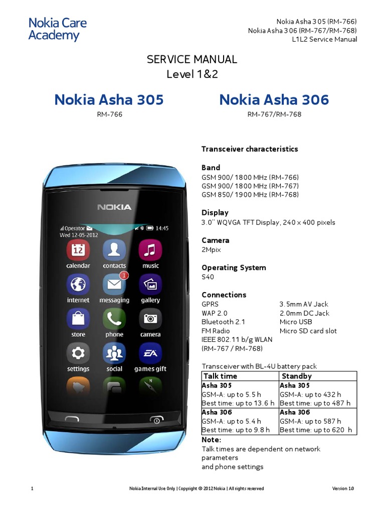 Nokia 306 asha инструкция