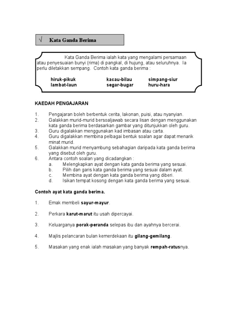 Kata Ganda Berima Pdf