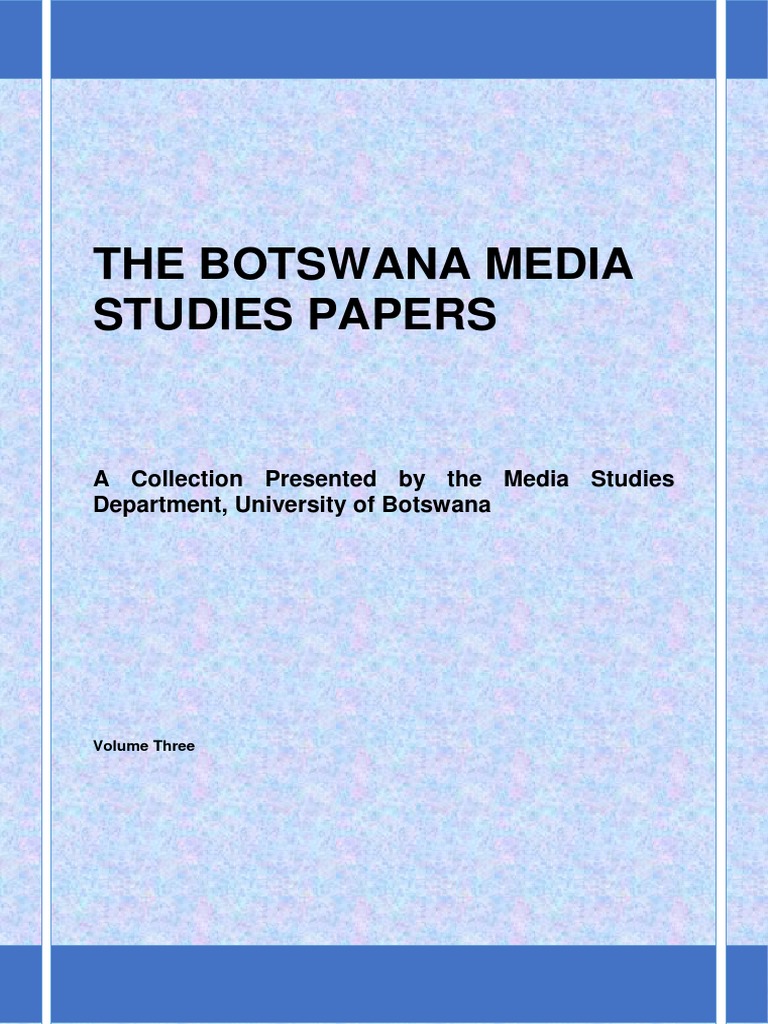 The Botswana Media Studies Papers Vol 3 Newspapers Blackberry