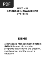 Unit - Iii Database Management Systems