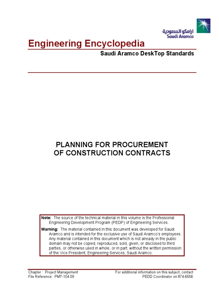 Procurement Planning for Aramco Contracts | PDF | Specification ...