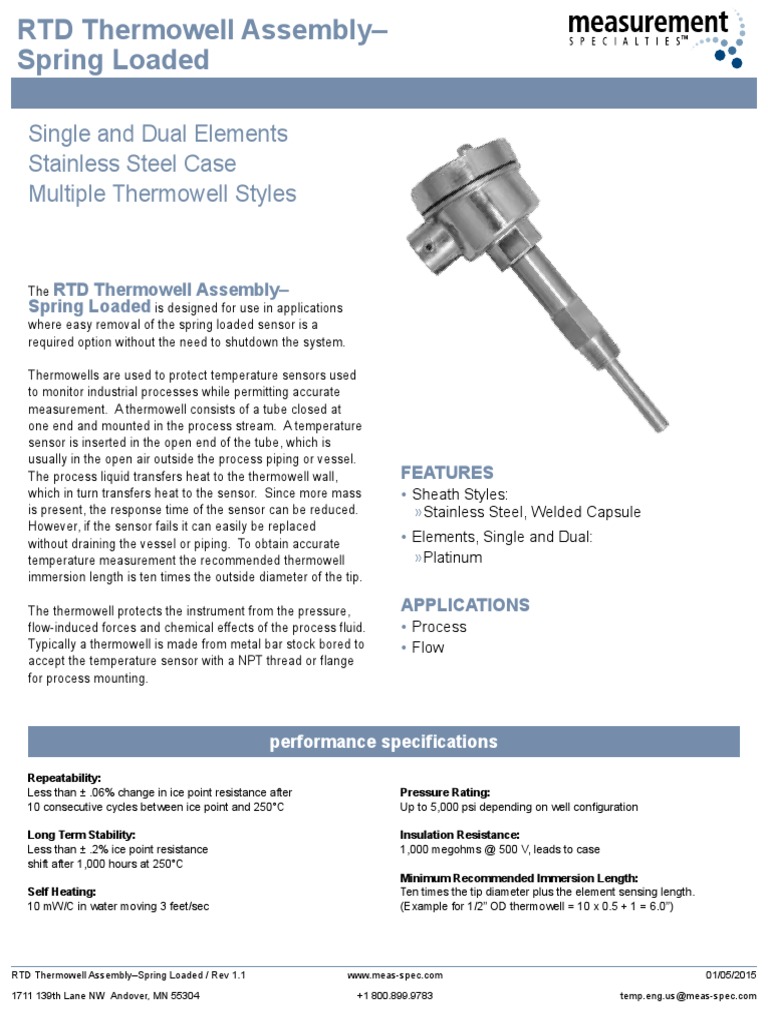RTD Thermowell Assembly PDF Building Engineering Mechanical