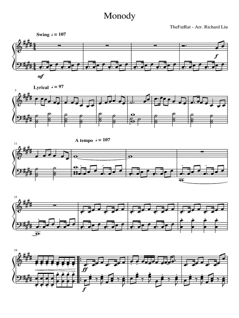 Monody Sheet Music for Violin | PDF