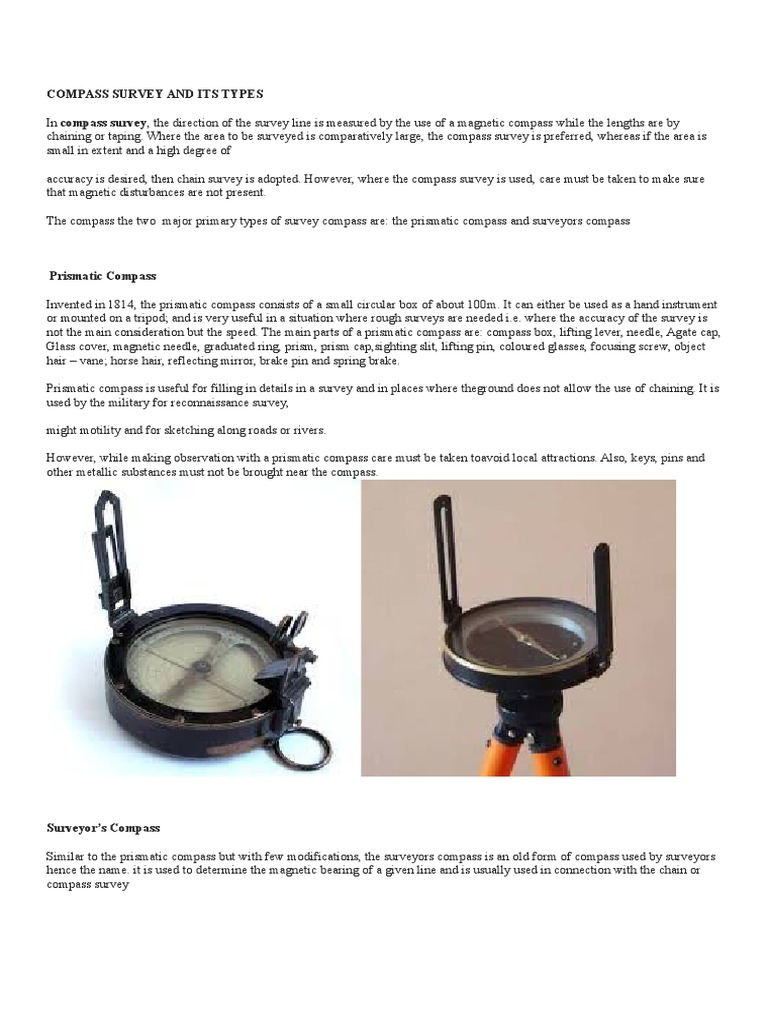 Types of Compasses in Surveying | PDF | Compass | Prism