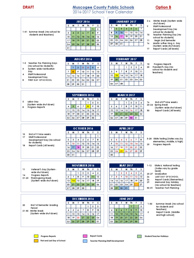 2016 2017 Year Calendar Riset