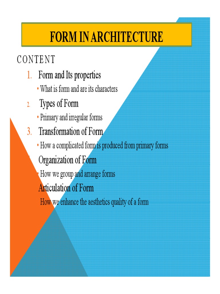 Form in Architecture | PDF | Shape | Rectangle