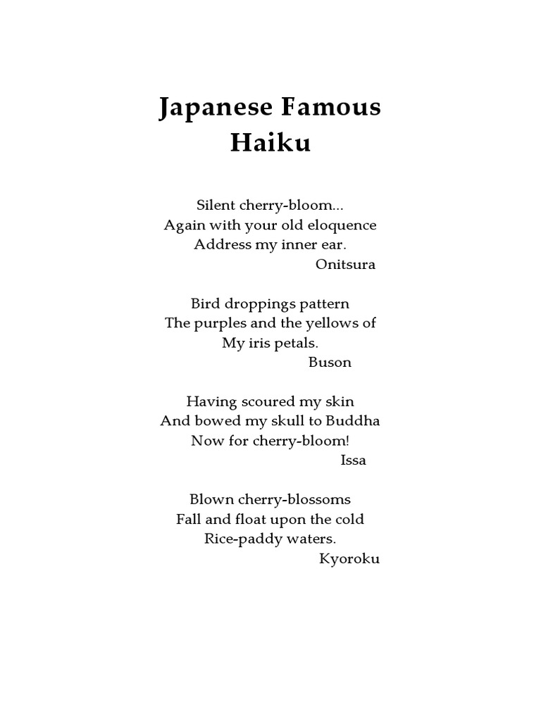 Japanese Haiku Examples