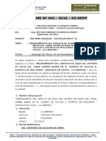 Informe de Valorización N 01 Supervisor