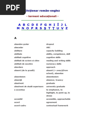 Dictionar Roman Englez De Termeni Scolari Teachers Discrimination