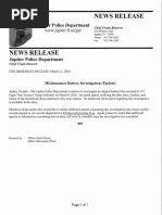 NEWS RELEASE UPDATE Misdemeanor Battery Investigation (Update)