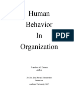 Human Behavior in Organizations Bookbind