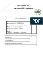 Criterios de Evaluación Extraclase Mantenimiento