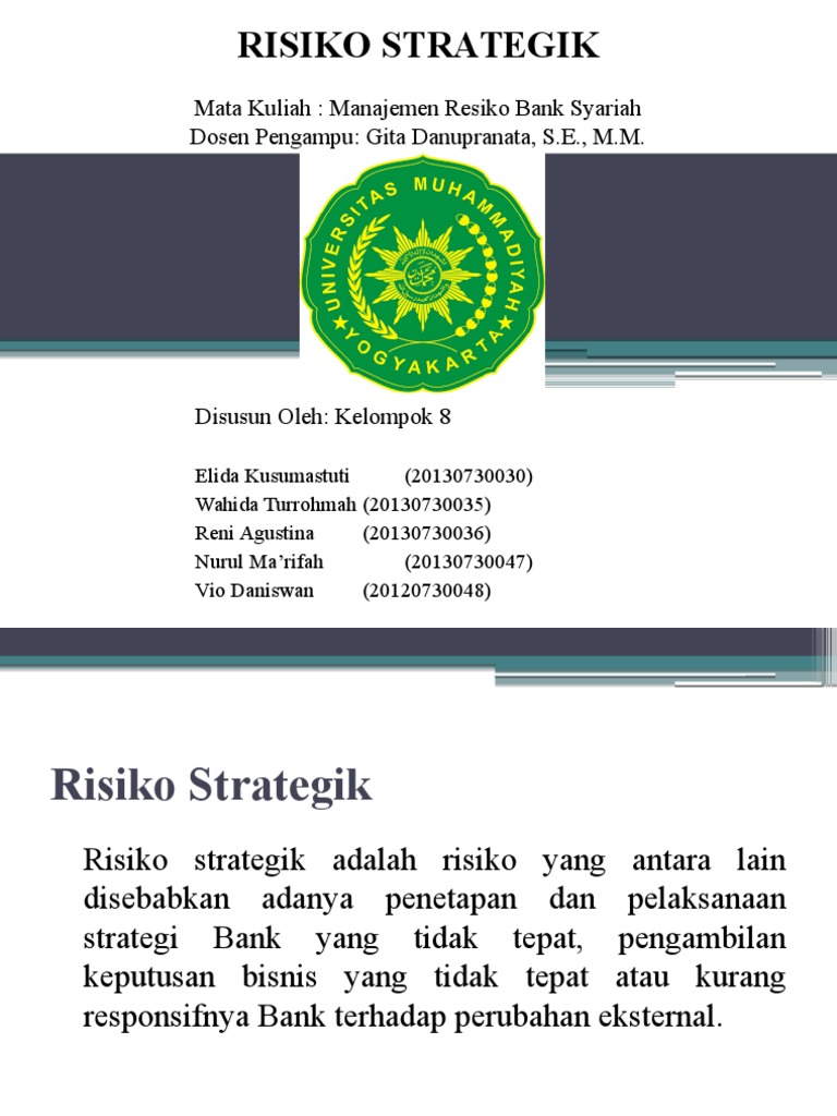 Tugas 5 Manajemen Risiko: Resiko Strategik | PDF | Pengelolaan Keuangan ...