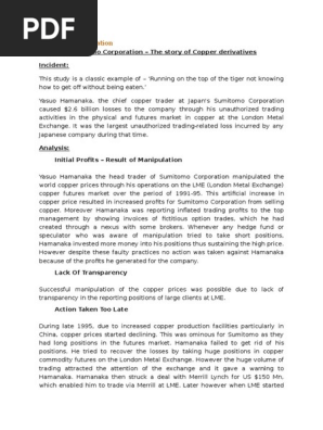 Derivatives Disaster Sumitomo Futures Contract Futures Exchange - 