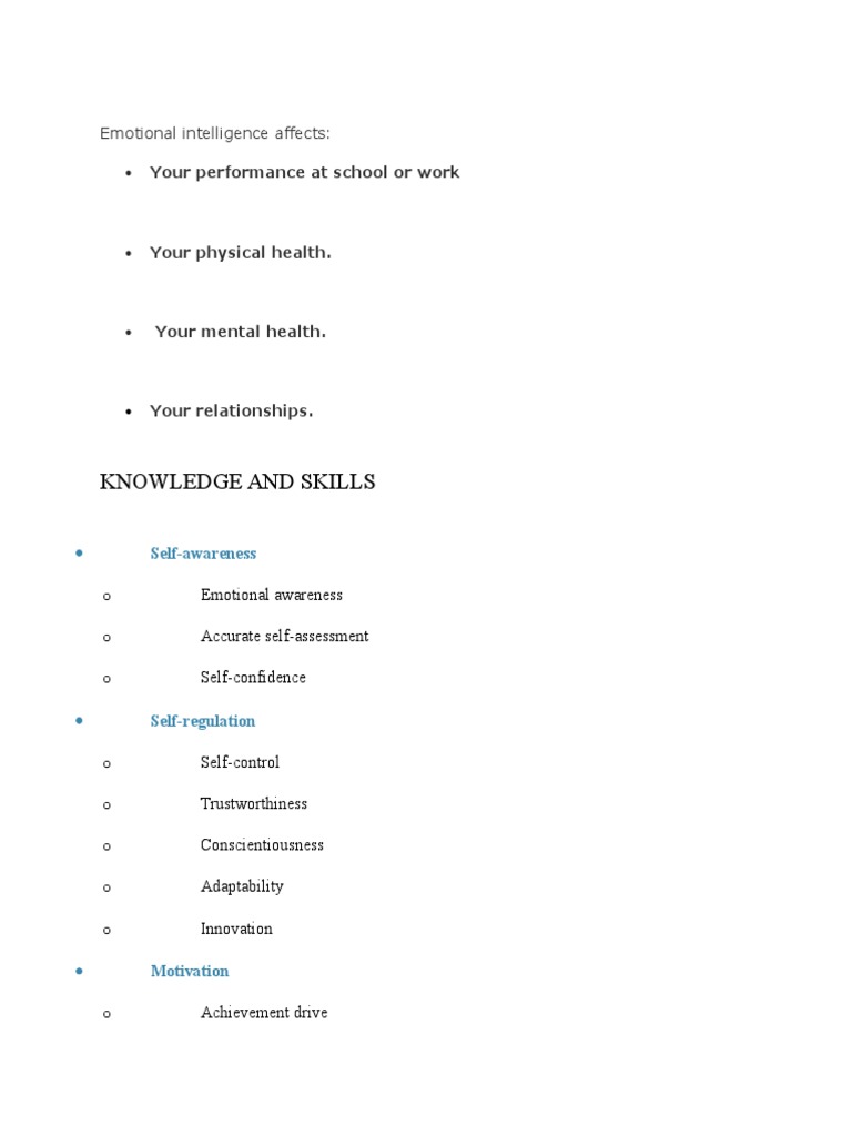 Impact of Emotional Intelligence on Life | PDF | Career & Growth | Wellness