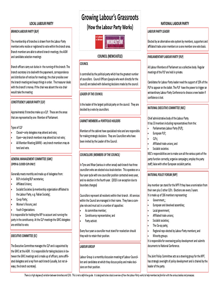 Overview of Labour Party Structure | PDF | Labour Party (Uk) | Member ...