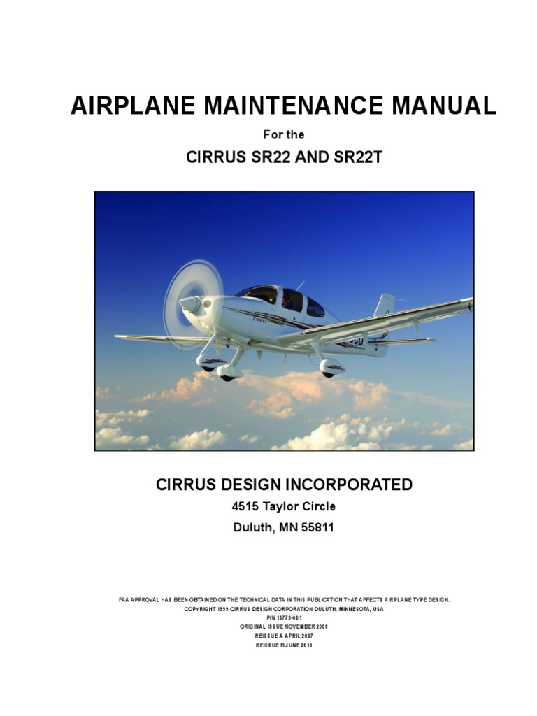 Airplane Maintenance Manual Cirrus Sr22 and Sr22T PDF Aviation