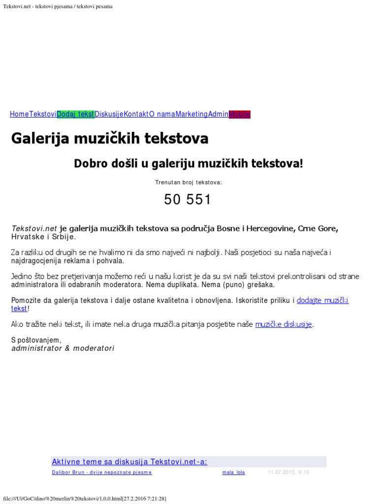 Merlin Tekstovi merlin tekstovi