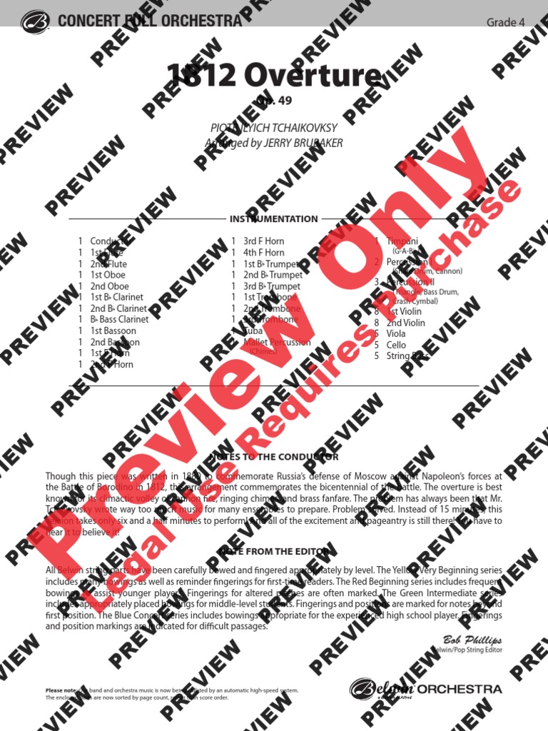 1812 Overture - Tchaikovsky Full Score | PDF | Music Theory | Musical ...