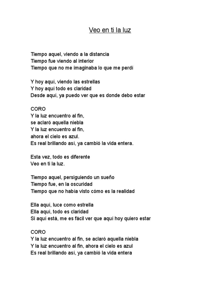 Veo en Ti La Luz | PDF