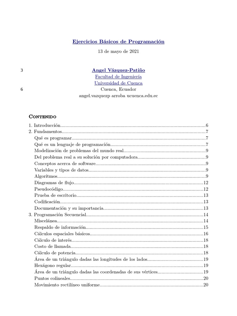 Ejercicios Basicos De Programacion Lenguaje De Programacion Programa De Computadora
