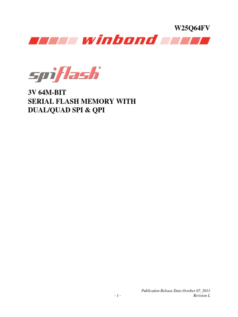 Winbond W25Q64FV Datasheet Overview | PDF | Flash Memory | Input/Output