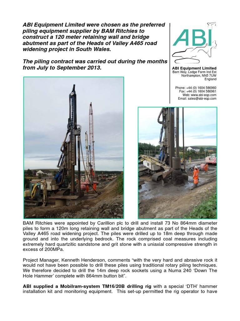 Bam Ritchie S Heads of Valley Job Report | PDF