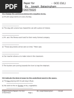 01) Change The Sentences Below Into Negative Forms