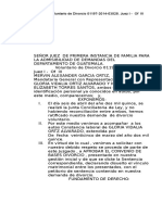 Señor Juez de Primera Instancia de Familia para La Admisibilidad de Demandas Del Departamento de Guatemala