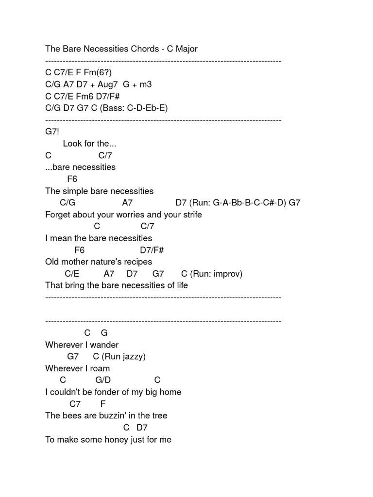 The Bare Necessities Pdf Elements Of Music Music Theory