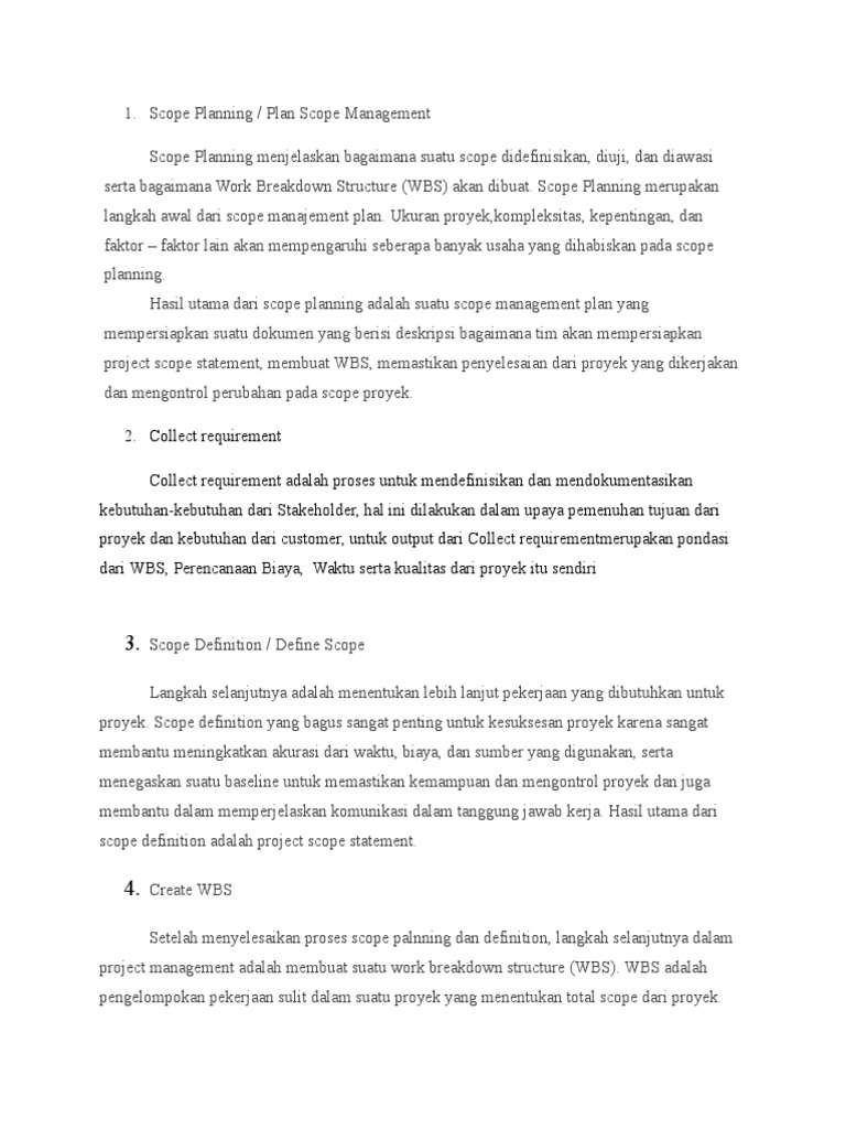 Scope Planning | PDF