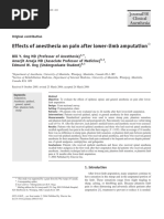 Effects of Anesthesia on Pain After Lower-limb Amputation