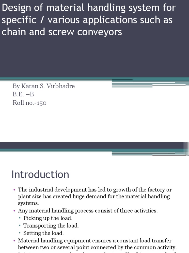 Material Handling System Design Overview | PDF | Belt (Mechanical ...