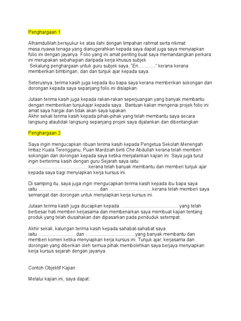 Contoh Penghargaan Pdf