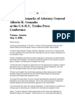 Speech by The US Attorney General - 060503