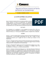 Crea El Juzgado Segundo de Primera Instancia de Familia Del Departamento de Quetzaltenango