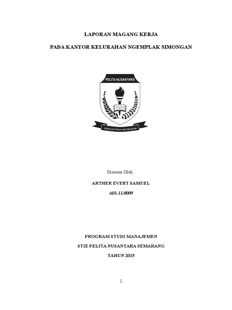 Contoh Laporan Magang Kerja